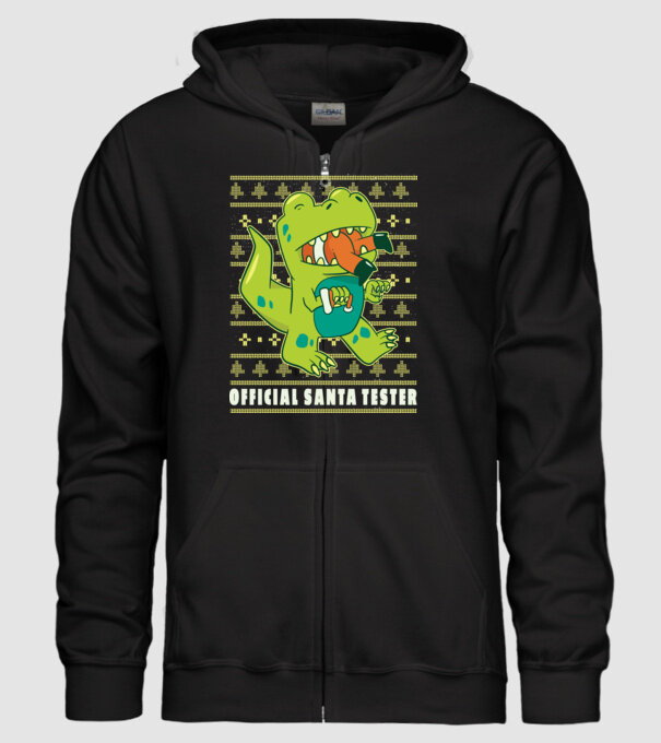 Tester oficial Moș Crăciun model negru pe tricou