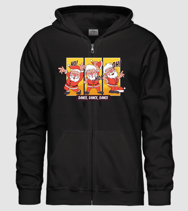 Hohoho dans Moș Crăciun model negru pe tricou