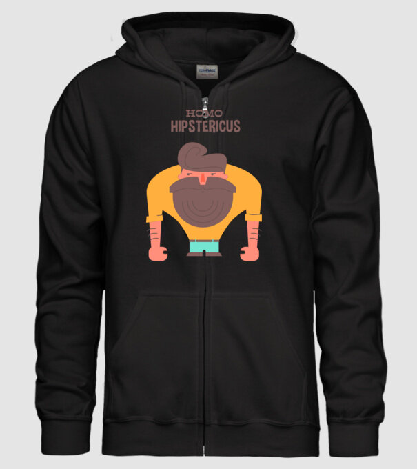 Homo Hipstericus model negru pe tricou