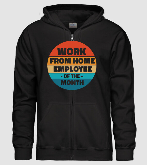 Lucrătorul la domiciliu al lunii model negru pe tricou
