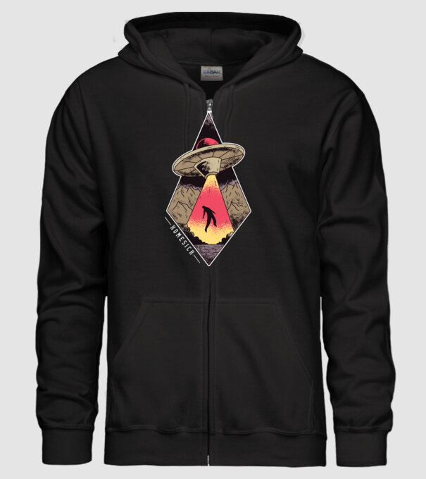 Dor de casă alien model negru pe tricou