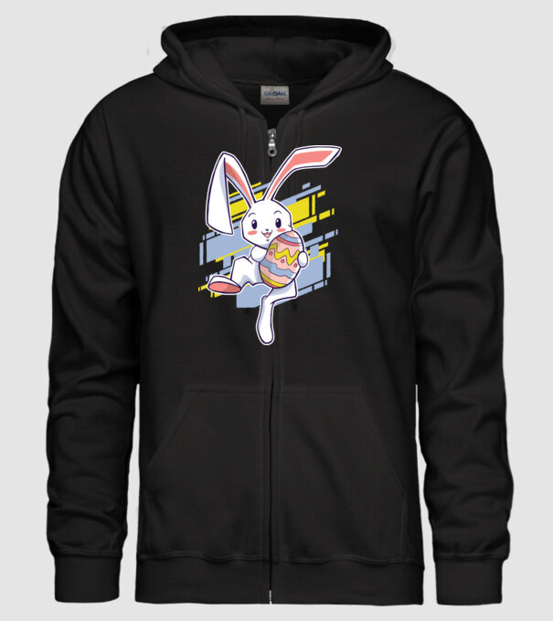 Iepuraș de Paște model negru pe tricou