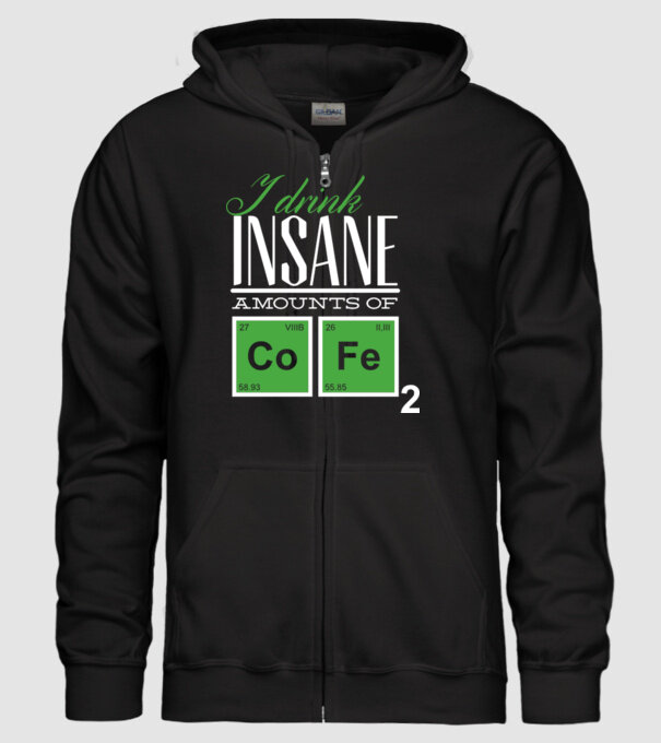 i drink insane amount of coffee model negru pe tricou