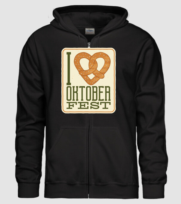 I Love Oktoberfest model negru pe tricou