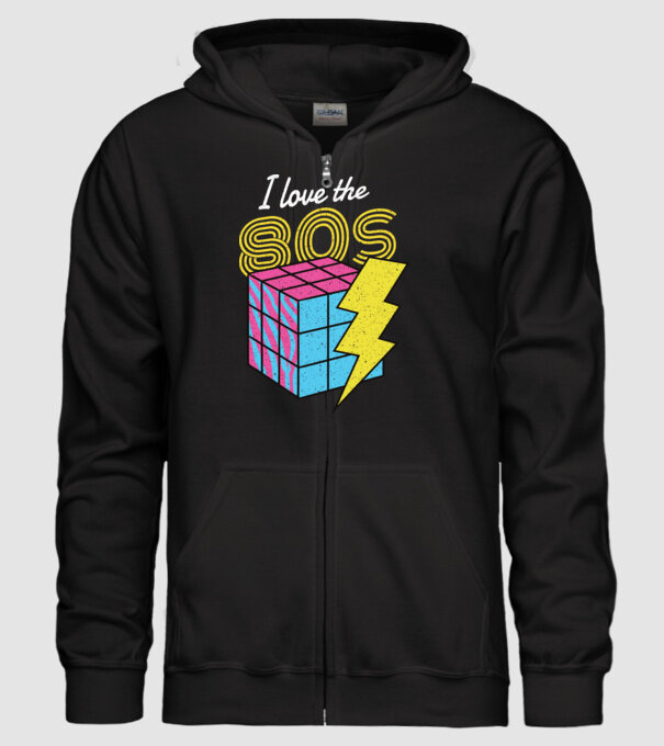 I love the 80s Cub Rubik model negru pe tricou