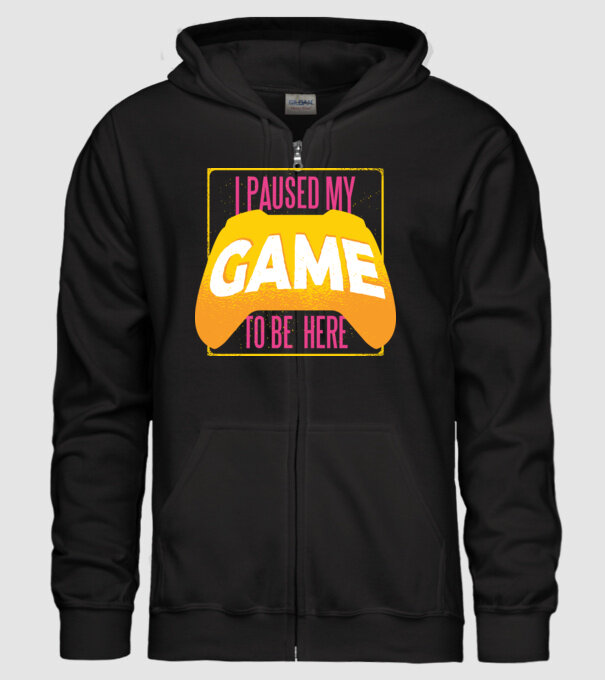 I paused my game to be here tricou amuzant Gamer model negru pe tricou