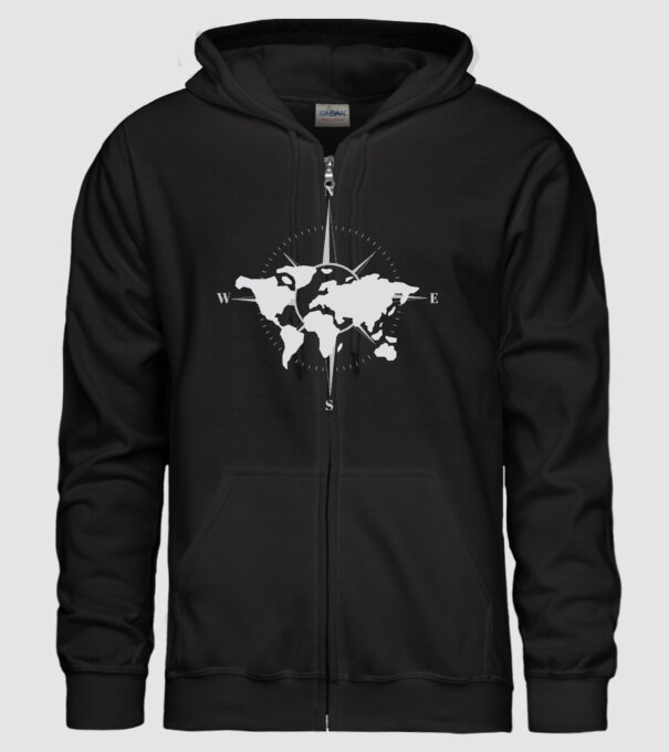 Busolă model negru pe tricou