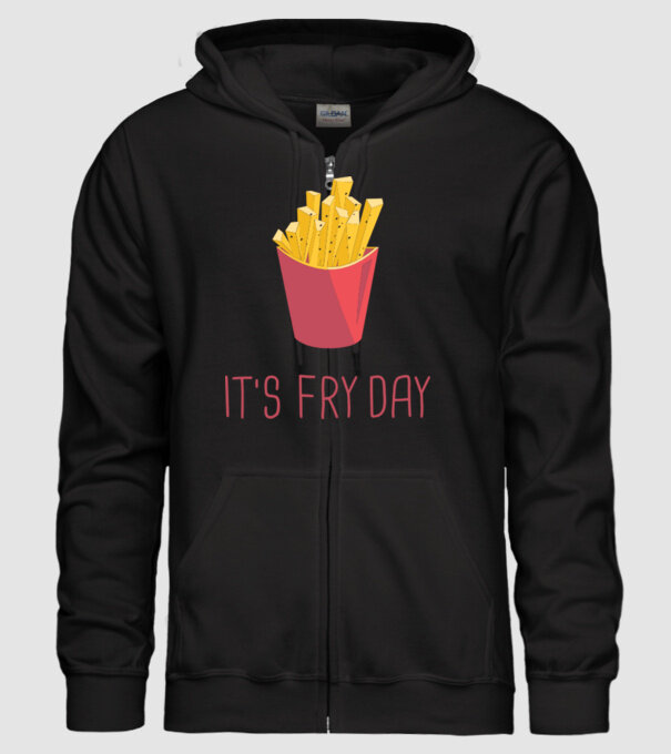 'It''s Fry Day' model negru pe tricou
