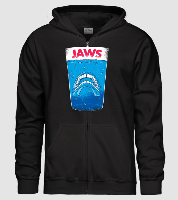 Jaws dinți tricou parodie model negru pe tricou
