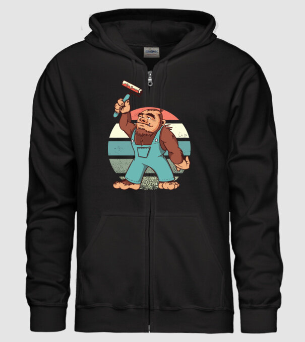 Zugrav Yeti model negru pe tricou