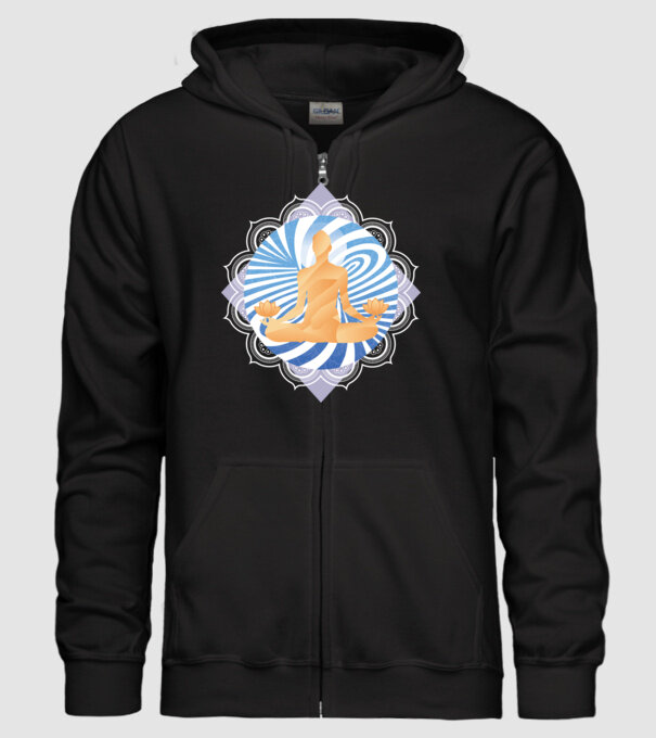 Meditație yoga model negru pe tricou