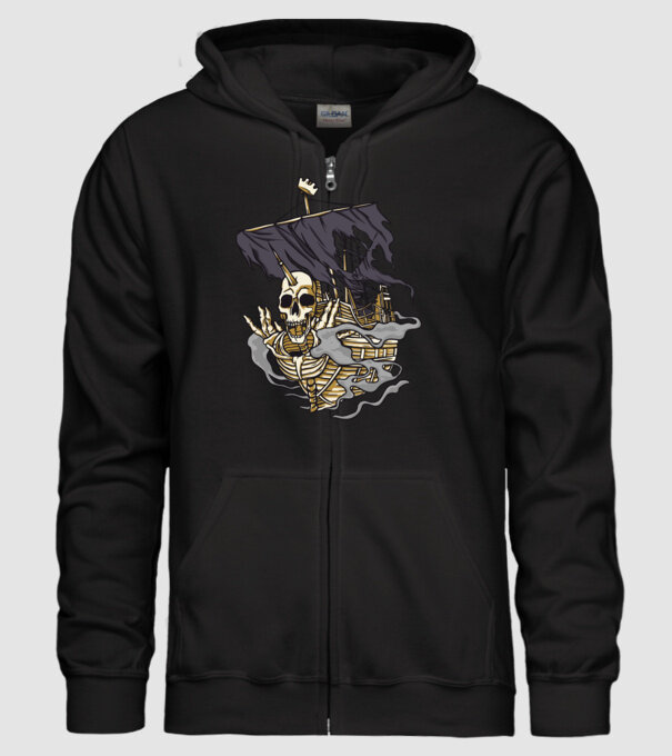 Nava piraților model negru pe tricou