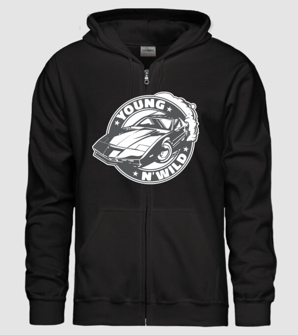 Knight Rider - Young and wild model negru pe tricou