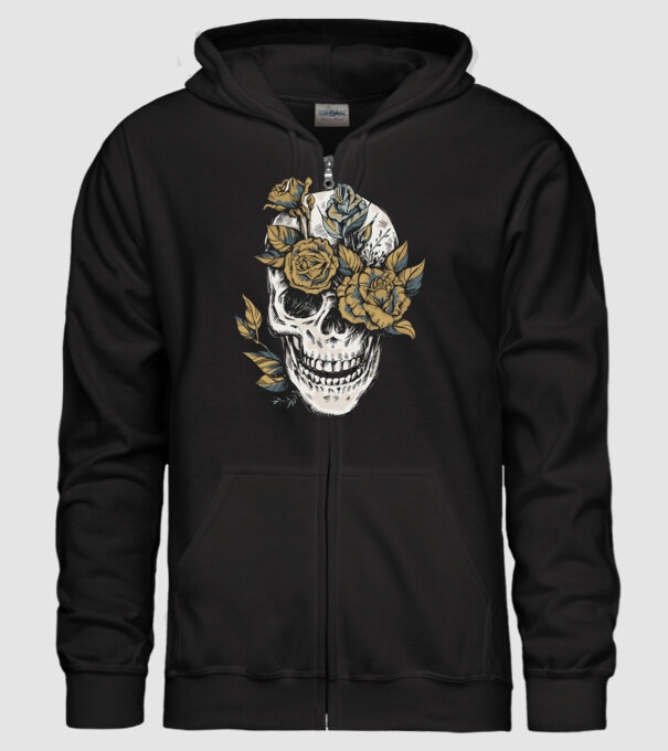 Craniu model negru pe tricou