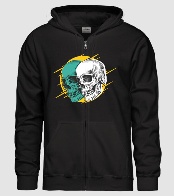 Cranii model negru pe tricou