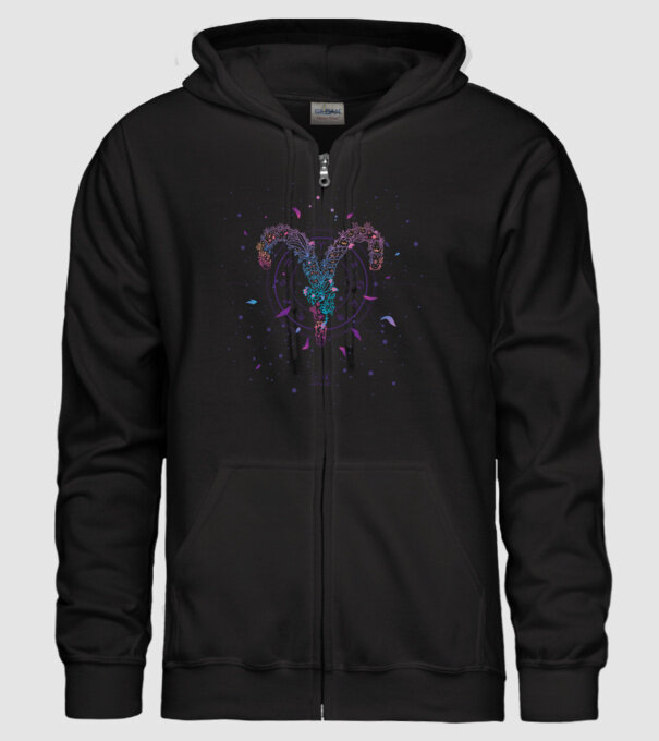 Aries Zodiac model negru pe tricou