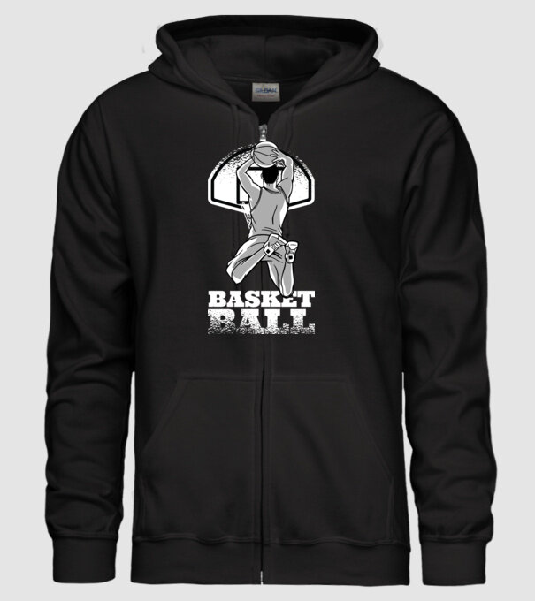 Baschet aruncare la coș model negru pe tricou