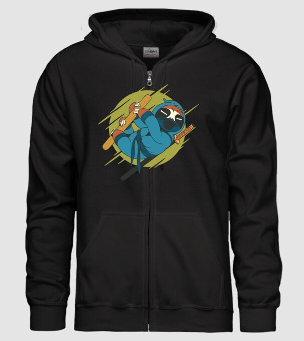Ninja Leneș model negru pe tricou