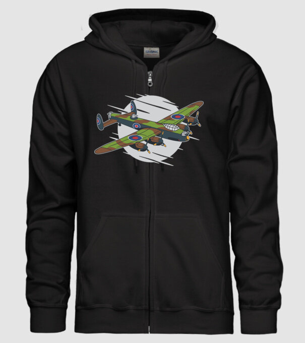 Avion bombardier Lancaster model negru pe tricou