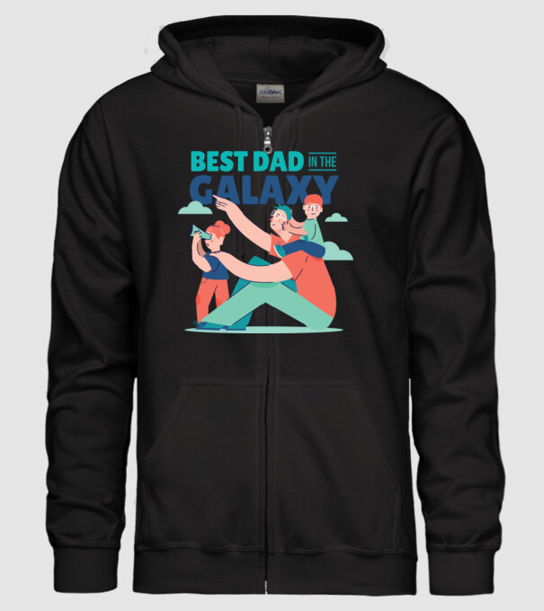 Cel mai bun tată din Galaxie model negru pe tricou