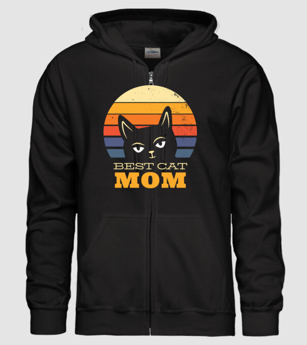 Cea mai bună mamă pisică model negru pe tricou
