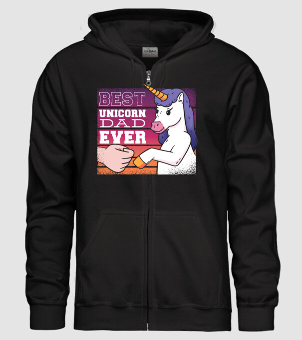 Cel mai bun Tată Unicorn model negru pe tricou