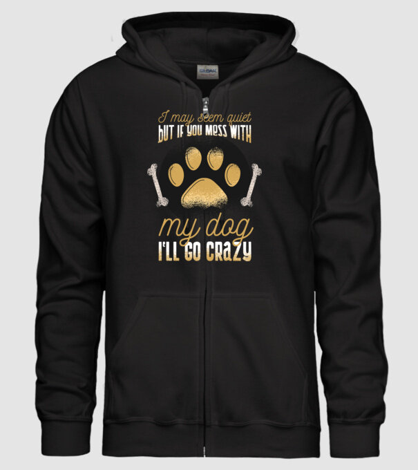 Poate că par calm, dar dacă îi faci rău câinelui meu, îmi ies din sărite model negru pe tricou