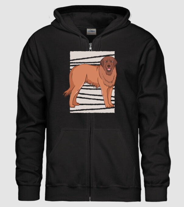 Câine ciobănesc Leonberg model negru pe tricou