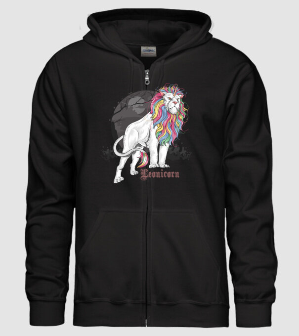 Leonicorn model negru pe tricou