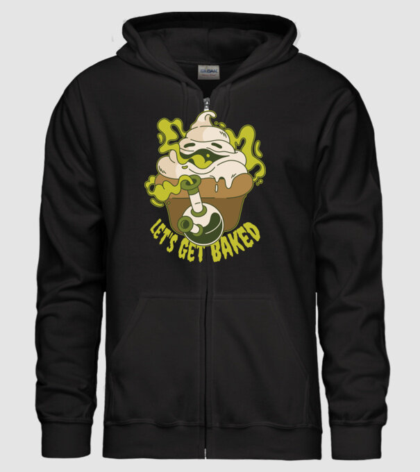'Let''s Get Baked' model negru pe tricou