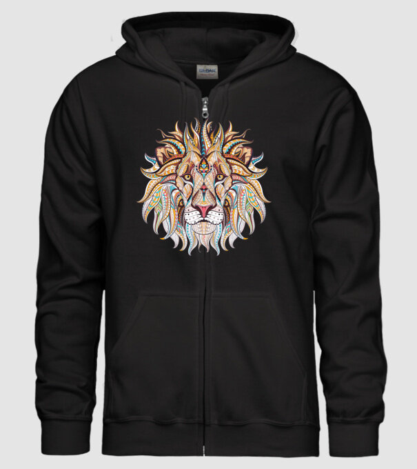 lion octopus model negru pe tricou