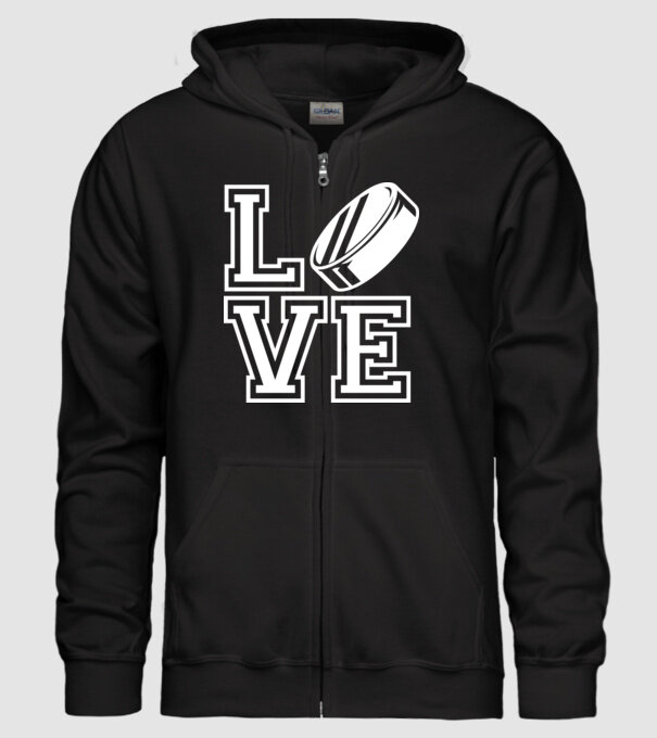 Love hochei model negru pe tricou
