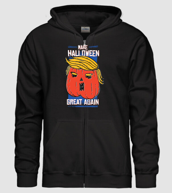 Make Halloween Great Again Trump model negru pe tricou