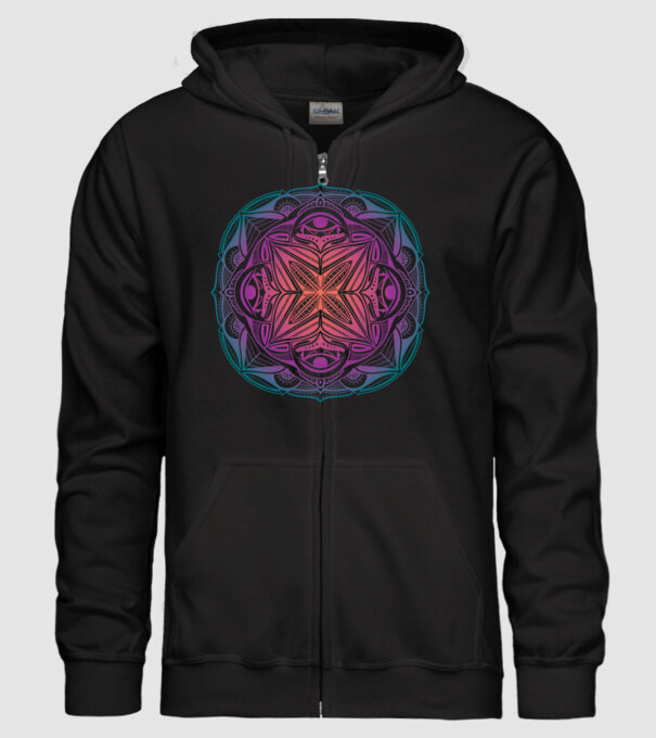 Mandala model negru pe tricou