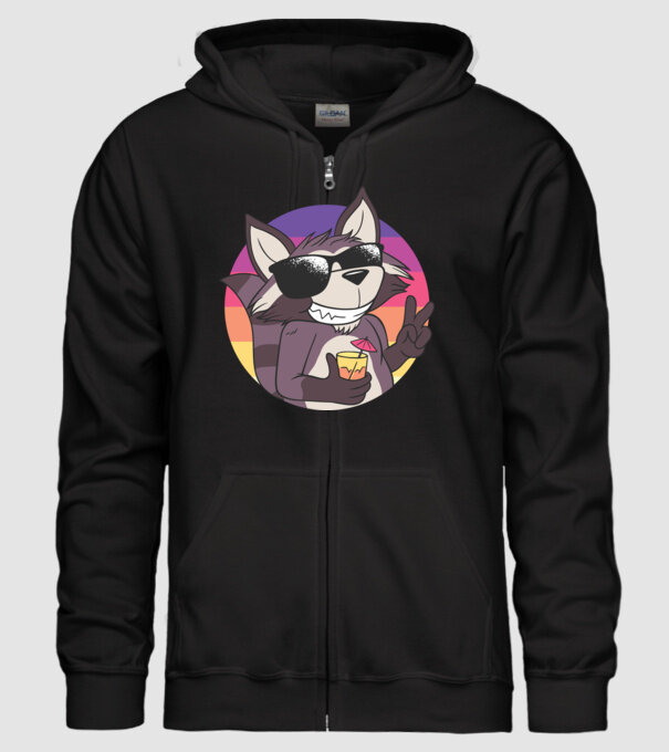 Raton cool model negru pe tricou