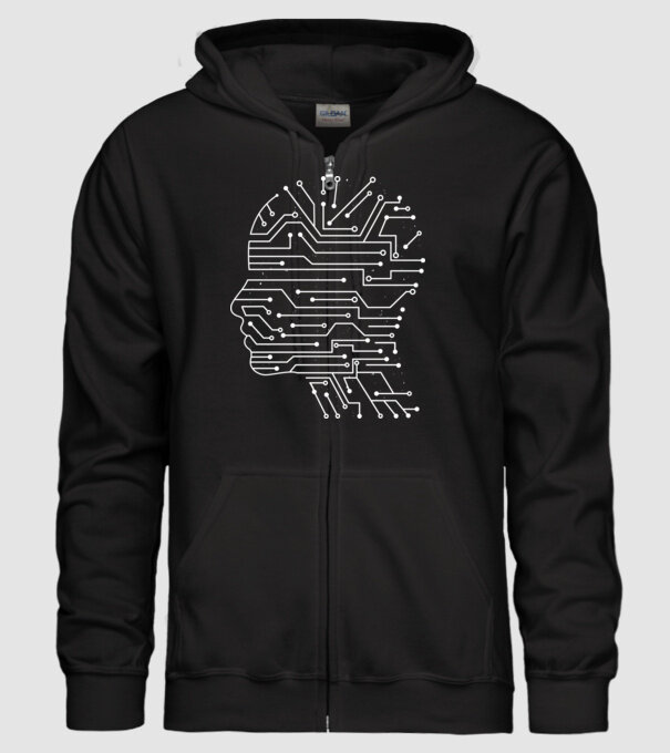 Inteligența artificială AI model negru pe tricou