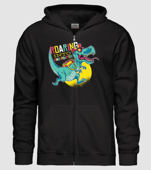 De acum încolo, voi urla în grădiniță cu Dinozaur model negru pe tricou