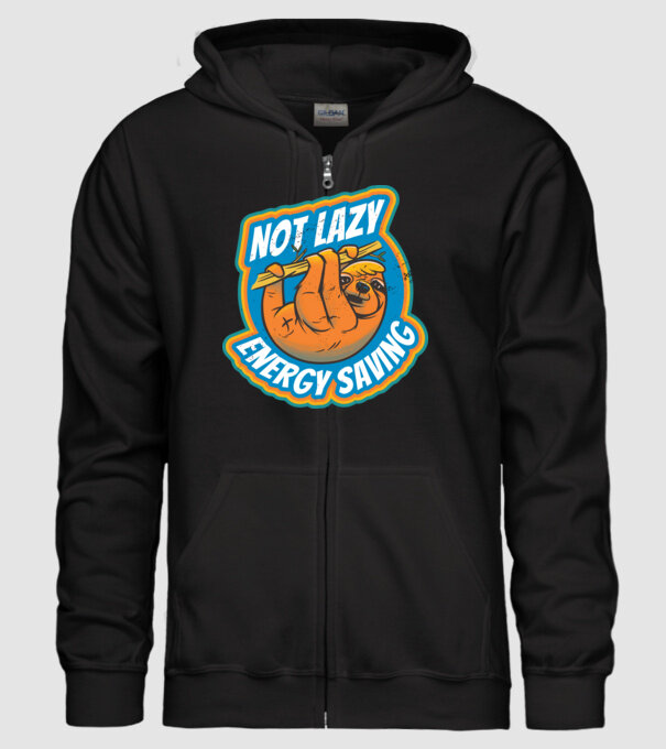 Not Lazy, Energy Saving - Leneș model negru pe tricou