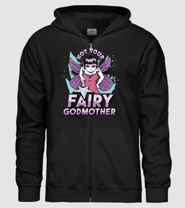 Not Your Fairy Godmother model negru pe tricou
