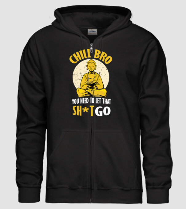 Calmează-te, lasă acel rahat Buddha model negru pe tricou