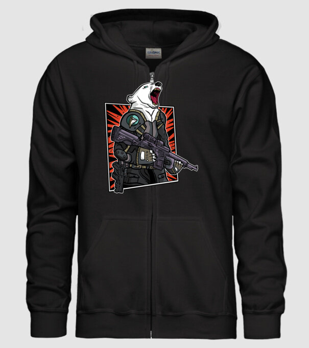 Ursul rusesc înarmat model negru pe tricou