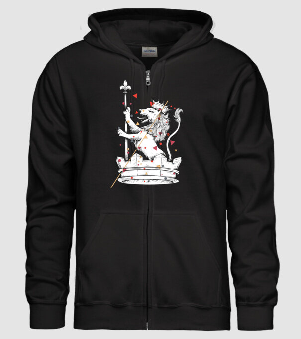 Leu Coroană model negru pe tricou