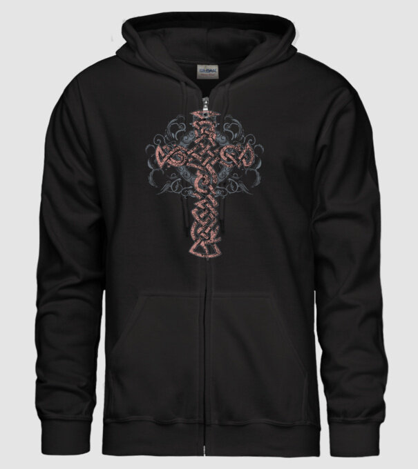 Cruce veche vikingă model negru pe tricou