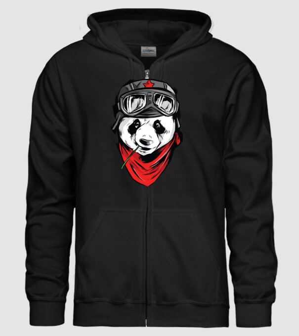 Panda Gerilla model negru pe tricou