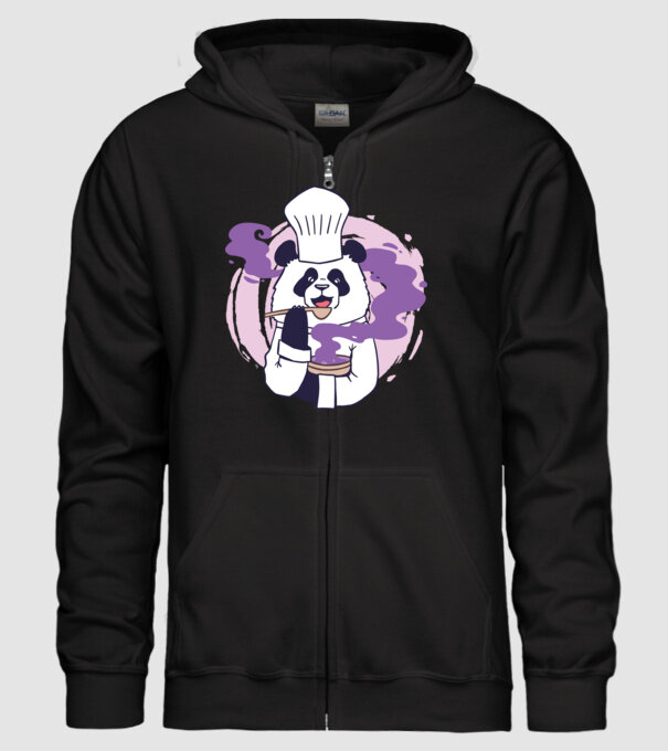 Panda Chef model negru pe tricou