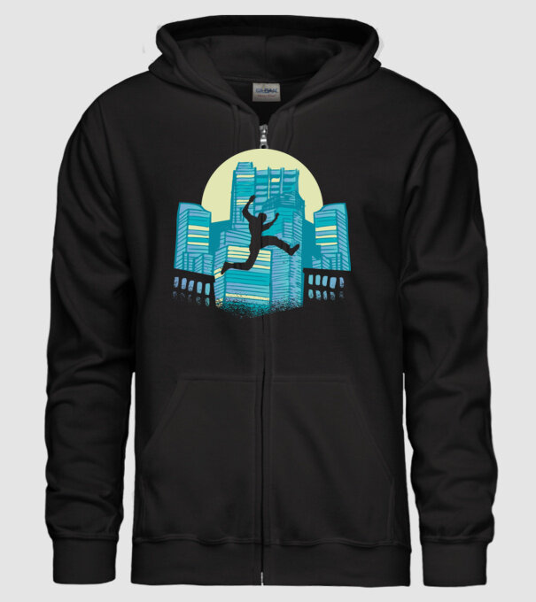 Parkour model negru pe tricou