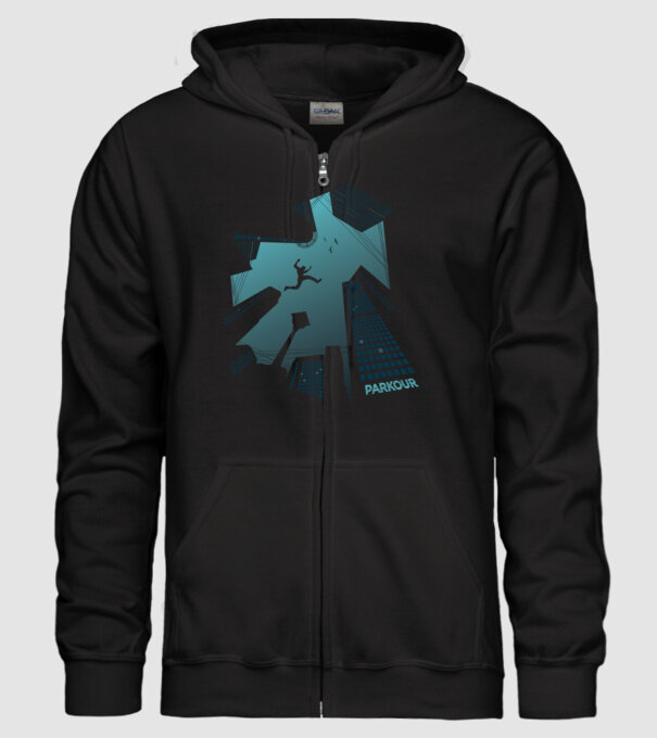 Tricou design Parkour model negru pe tricou