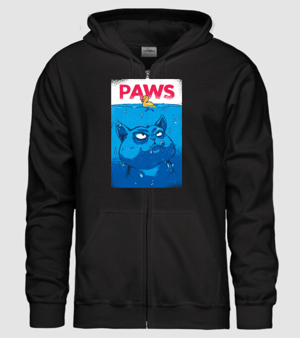 Paws Pisică la atac model negru pe tricou