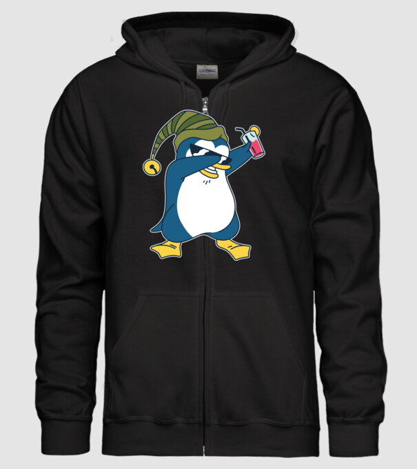 Pinguin DAB model negru pe tricou