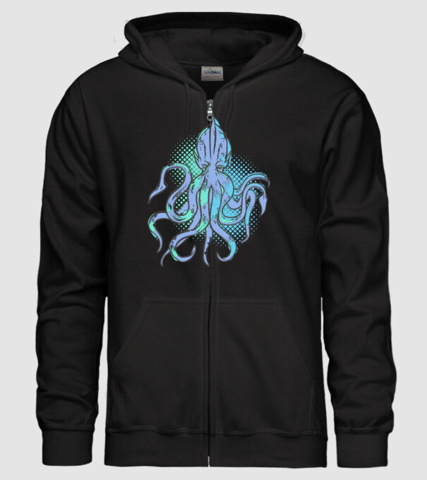 Cthulhu Caracatiță model negru pe tricou